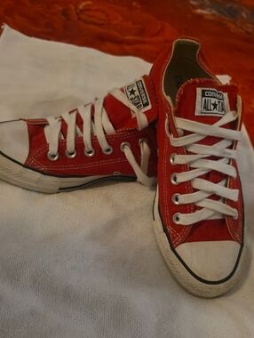 Converse Kids Red Low-Top Canvas Sneakers